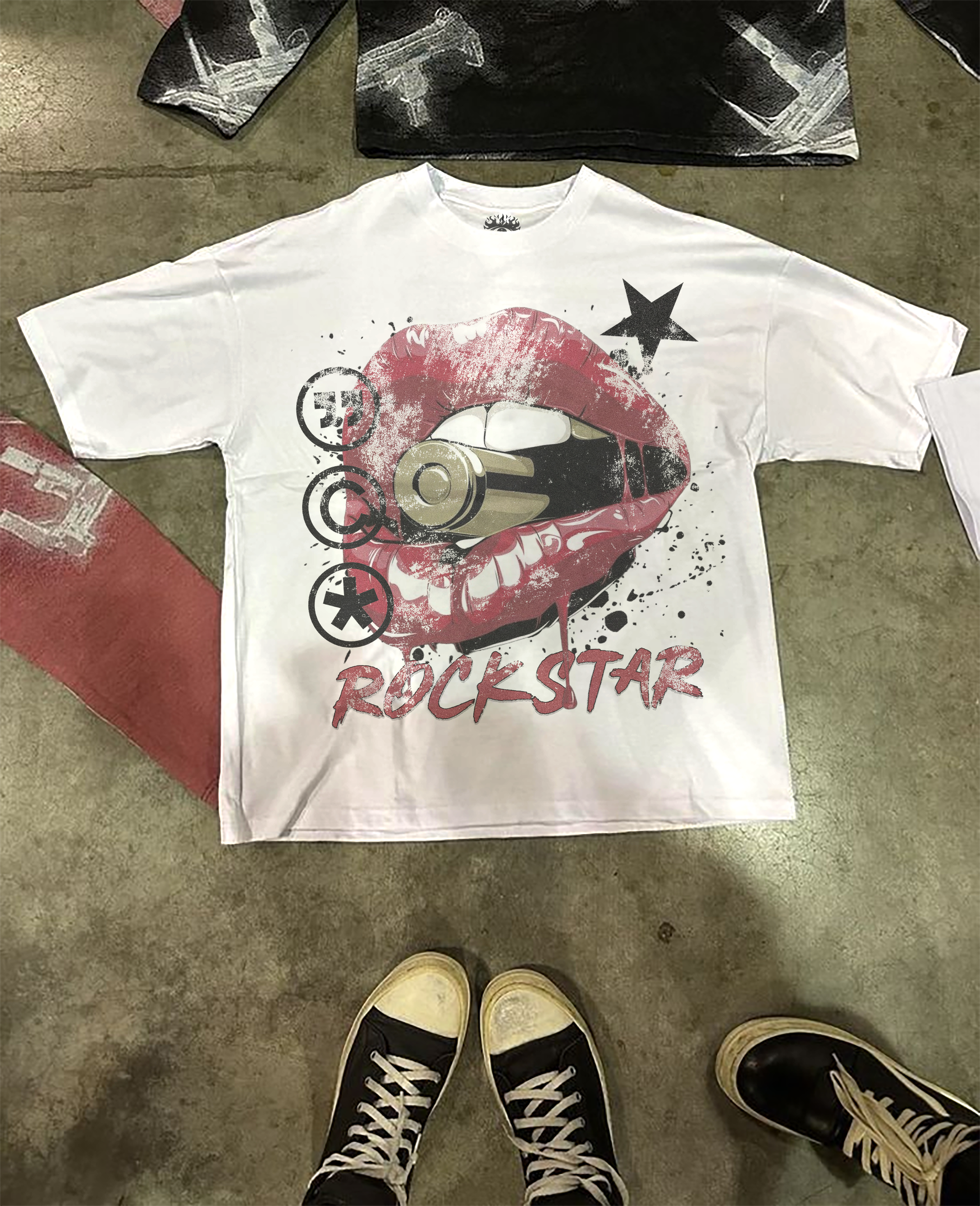 Rockstar White Tee