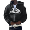 Y2K Letter Print Zip-Up Hoodie