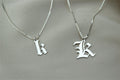 SilverCraft Men's Initial Necklace - Personalized Gothic Style Box Chain Jewelry